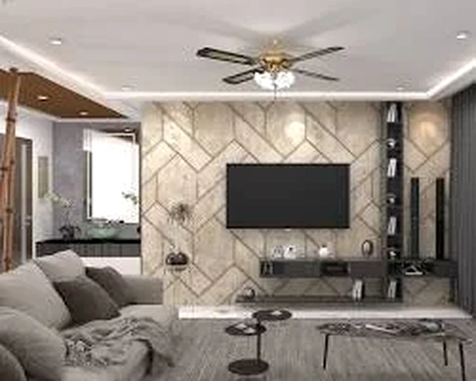 Living Room - Warm Minimalist Interiors Create A Calm Luxury Home Hyderabad Hyderabad | OliveOak Interiors
