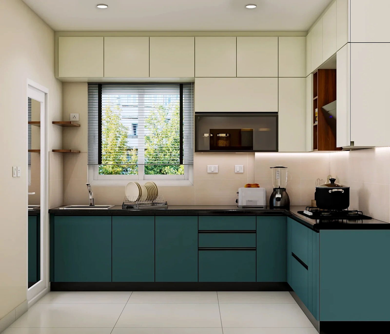 1 Adapt the Work Triangle - Interior Design of a Kitchen for Heavy Indian Cooking Hyderabad | OliveOak Interiors