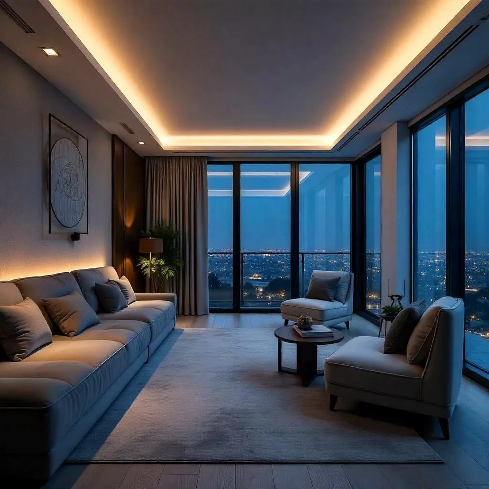 6 Layer Your Lighting - Living Room Interior Design Ideas for Modern Hyderabad Apartments Hyderabad | OliveOak Interiors