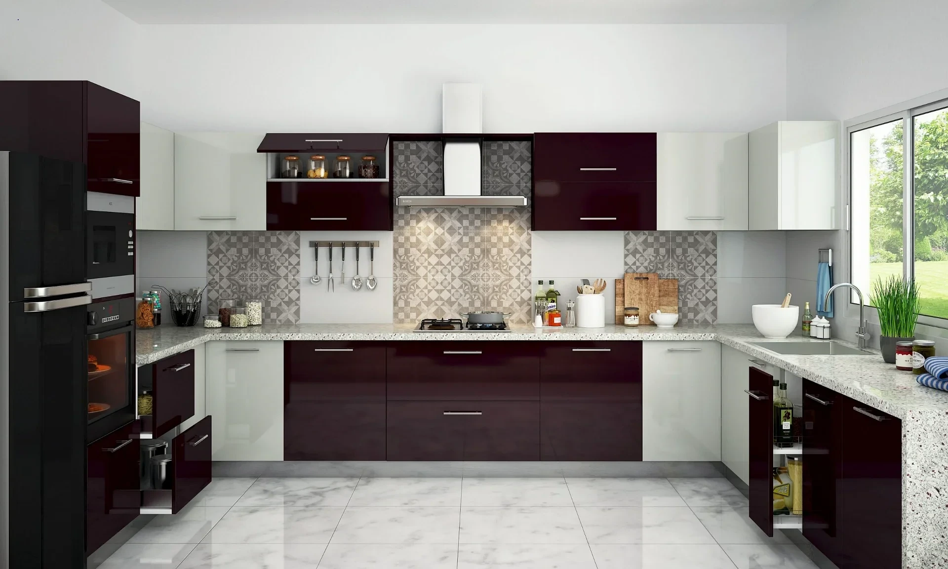 Interior Design of a Kitchen for Heavy Indian Cooking